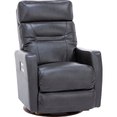 Lennon Leather Fully Loaded Swivel Recliner With Wireless Remote