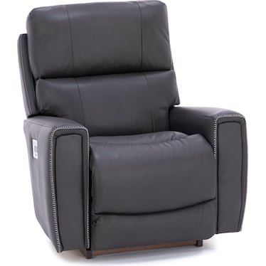 Apollo Leather Power Headrest Rocker Recliner with Wireless Remote in Slate