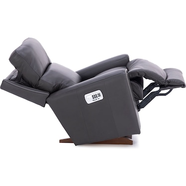 Apollo Leather Power Headrest Rocker Recliner with Wireless Remote in Slate