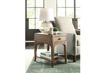 laza brown chairside table nic  