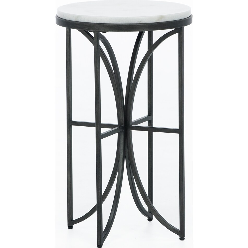 laza white chairside table   