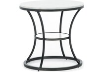 laza white end table   