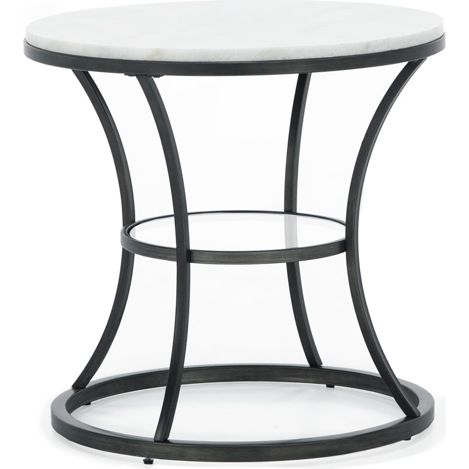 laza white end table   