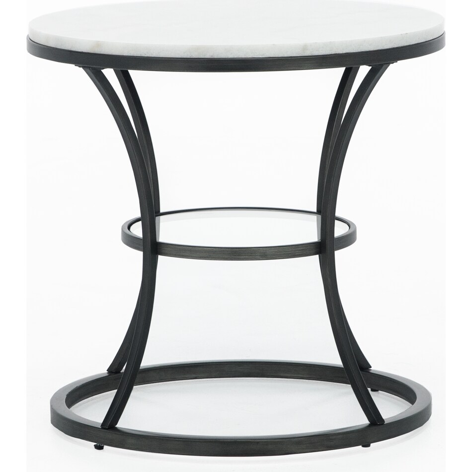 laza white end table   