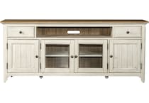 lbtx antique white w  chestnut top console   