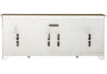 lbtx antique white w  chestnut top console   