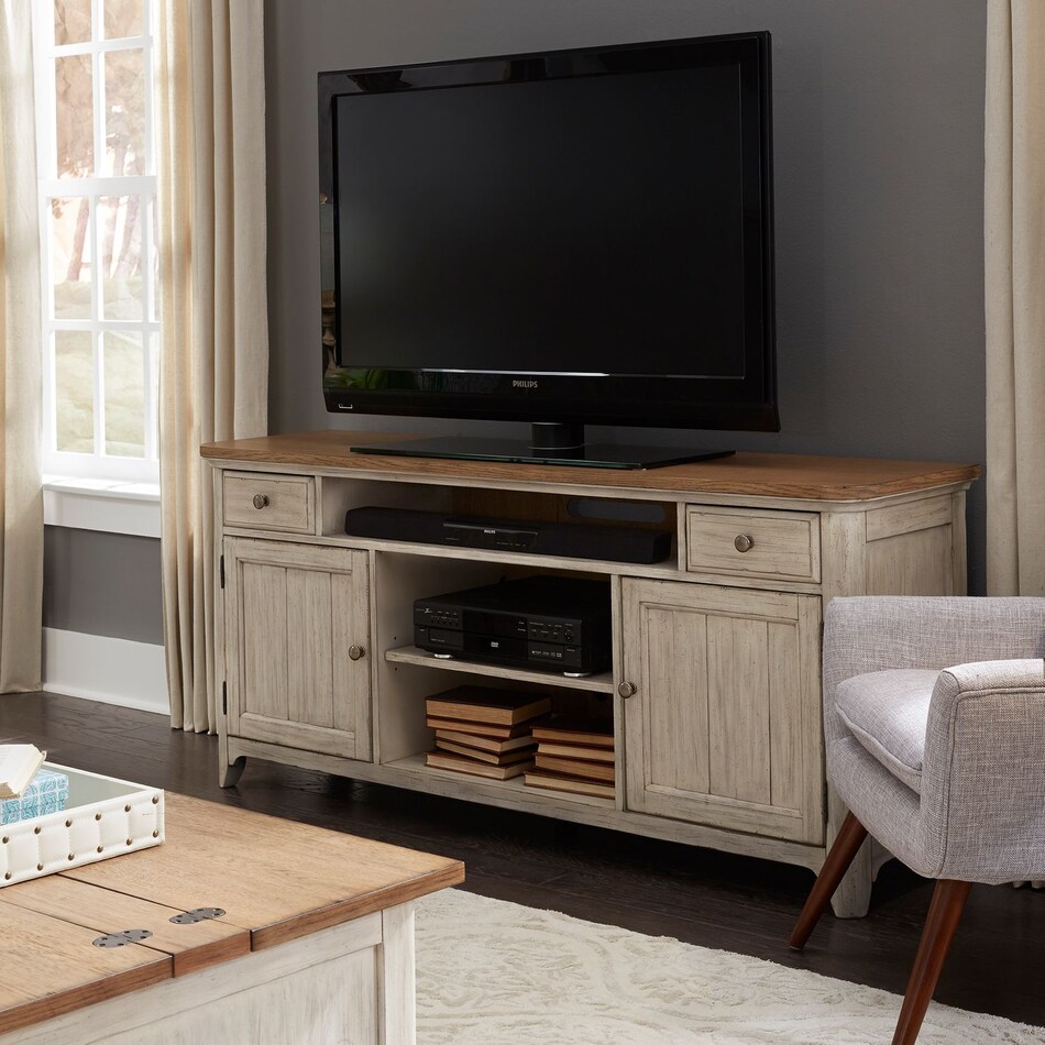 lbtx antique white w  chestnut top wall component   