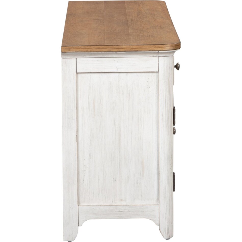 lbtx antique white w  chestnut top wall component   