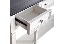 lbtx white & charcoal finish hall entry table   