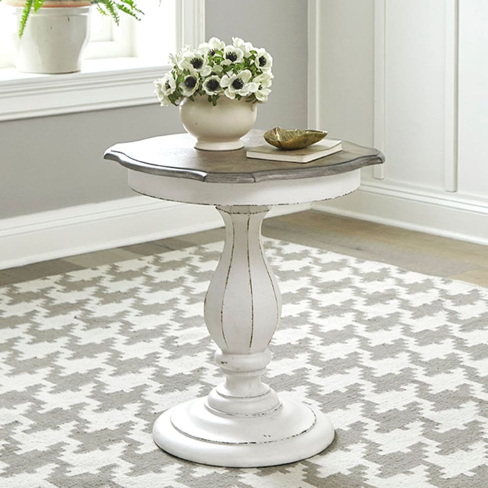 lbtx white chairside table   