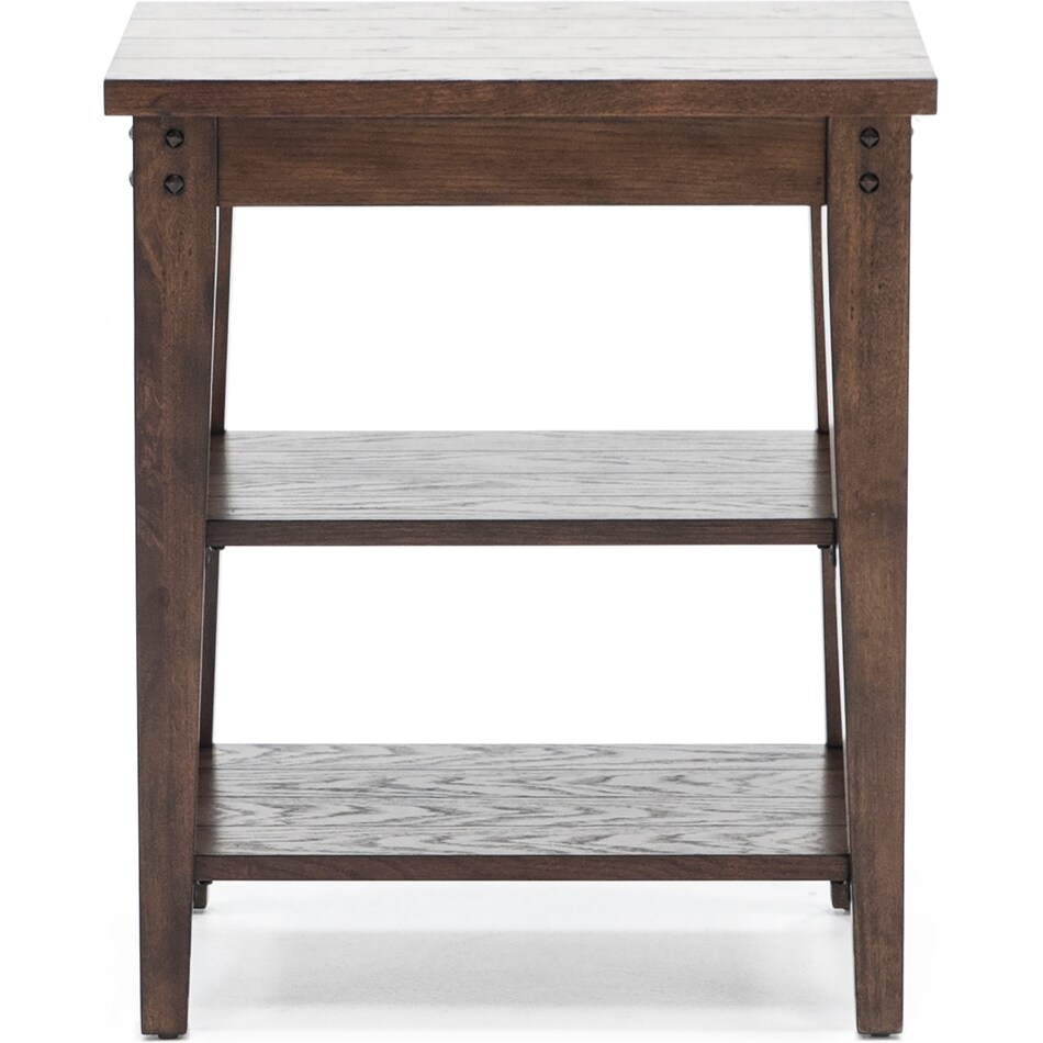 lbty brown chairside table   