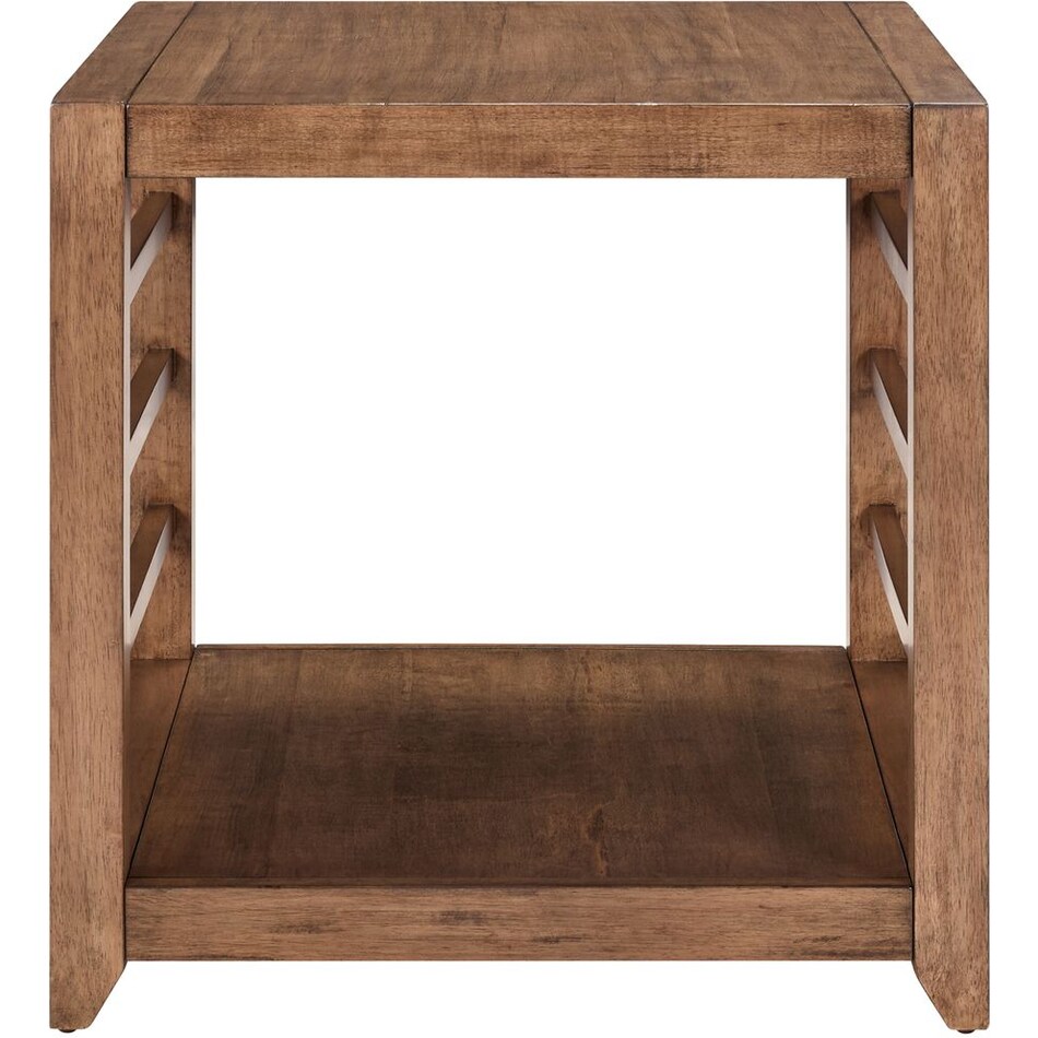 lbty brown end table shk  
