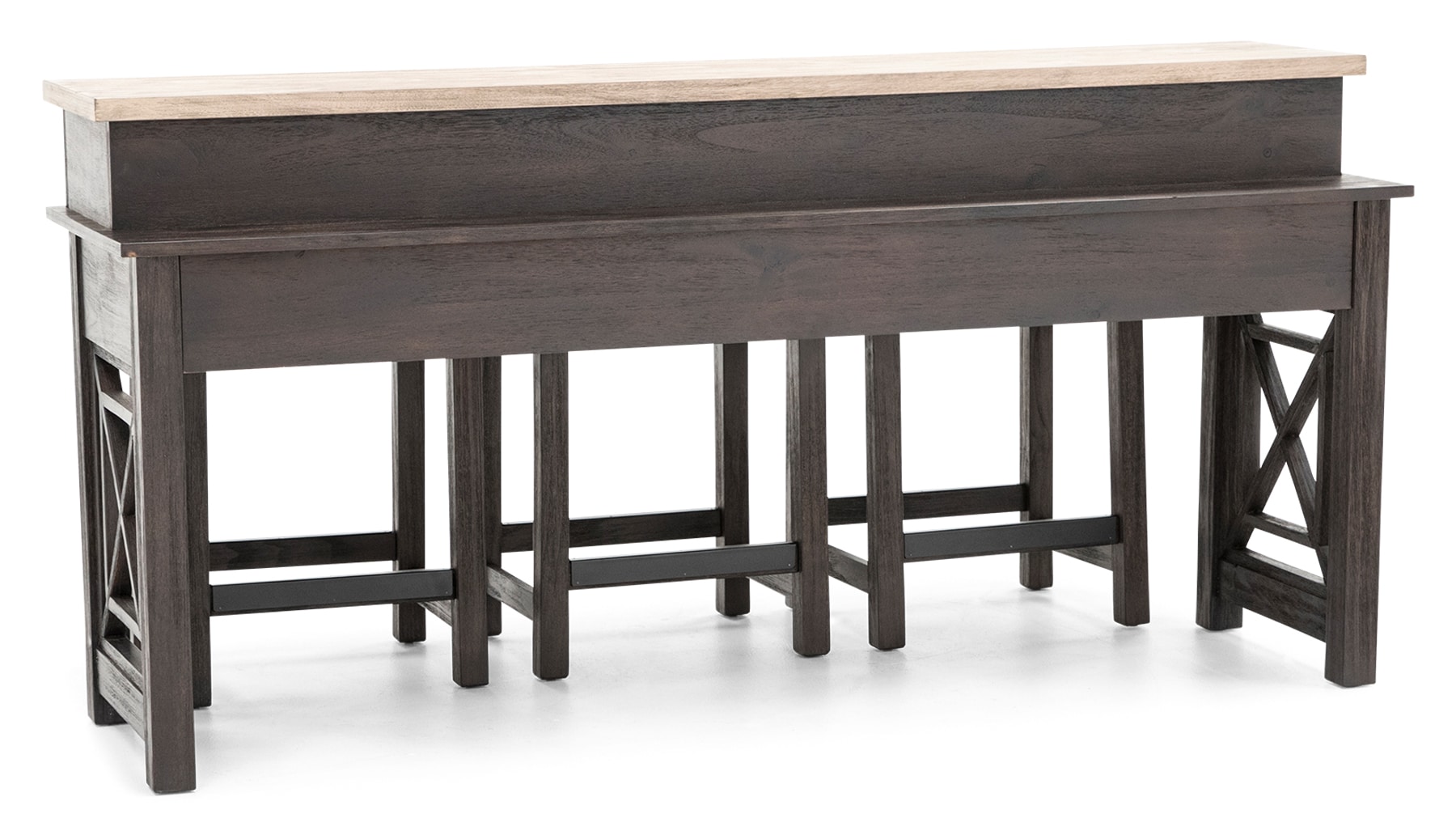 heatherbrook console bar table with stools