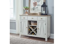 lbty weathered white & sandstone buffet server sideboard   
