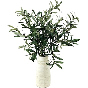 Olive Branches In Deco Stone Vase 36"H