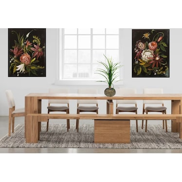 Thin Dracaena in Low Deco Basket 36"H