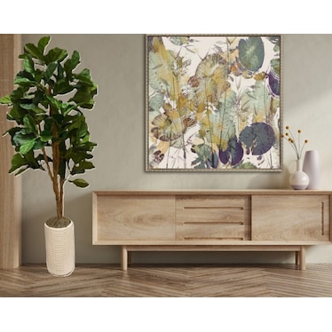 Fig in White Ceramic Planter 7'H