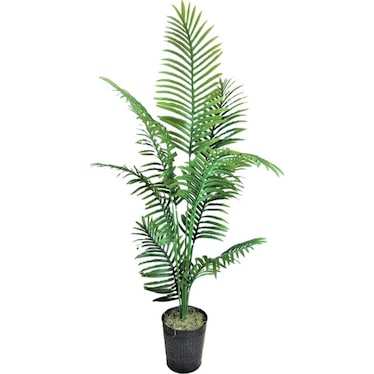 Palm in Decorative Metal Pot 6'H