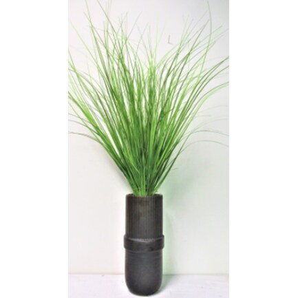 Grass In Banded Ceramic Vase 28"H