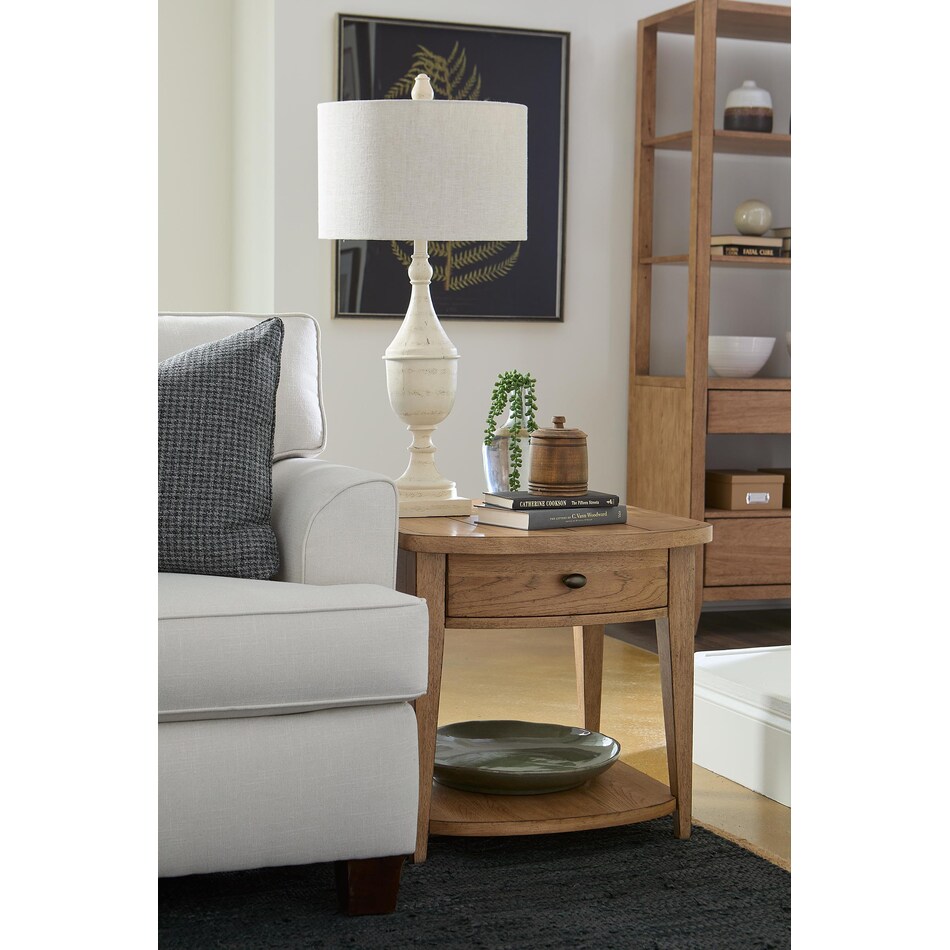 lgcy brown end table tra  