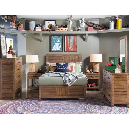 Summer Camp Brown Twin Panel Bed