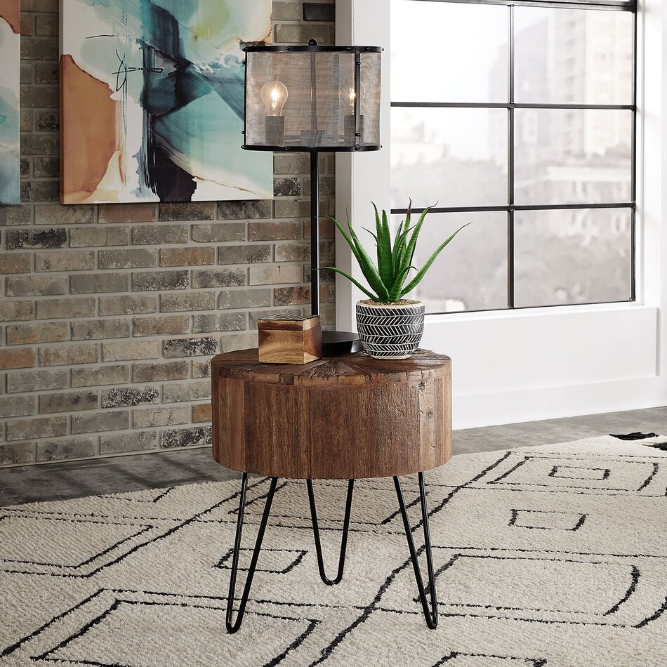 liberty furniture brown end table   