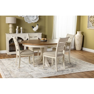 Farmhouse Reimagined 48-60" Round to Oval Dining Table