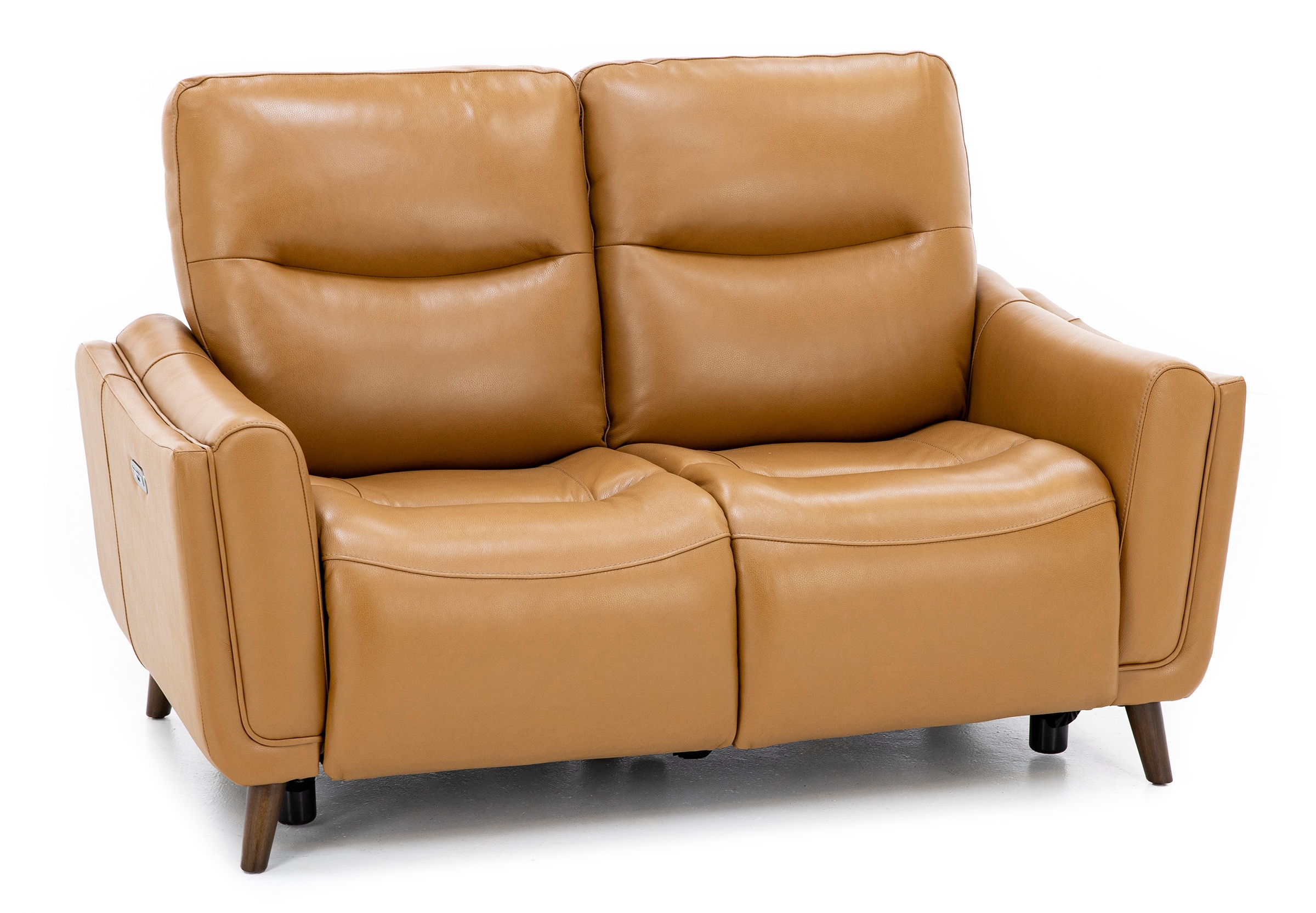 NICENESS 24AW LOWE.H.H – PETIT BROWN Bethany Leather Power Headrest Reclining Loveseat | Steinhafels
