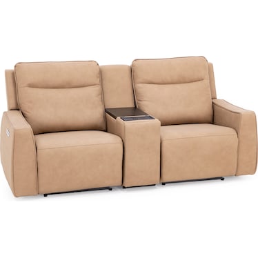 Blake Leather 3-Pc Fully Loaded Reclining Console Loveseat