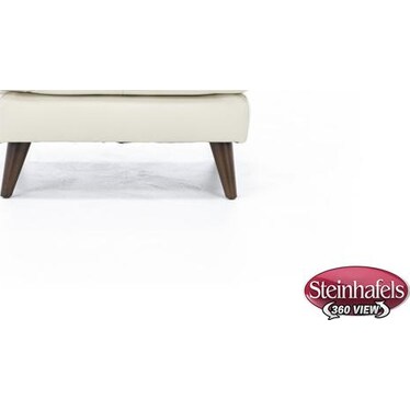 Naomi Leather Ottoman in Stone