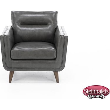 Naomi Leather Chair in Charcoal