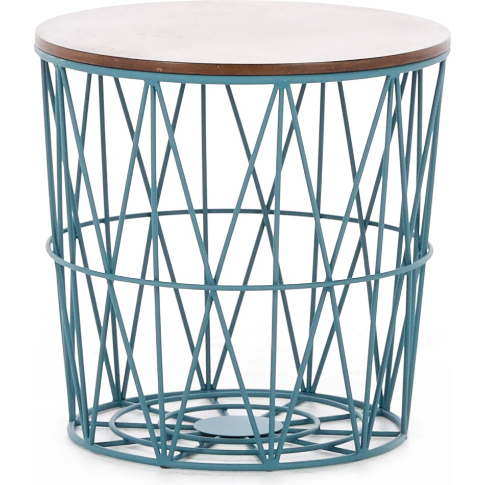 lino blue chairside table san  