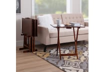 lino brown chairside table tan  