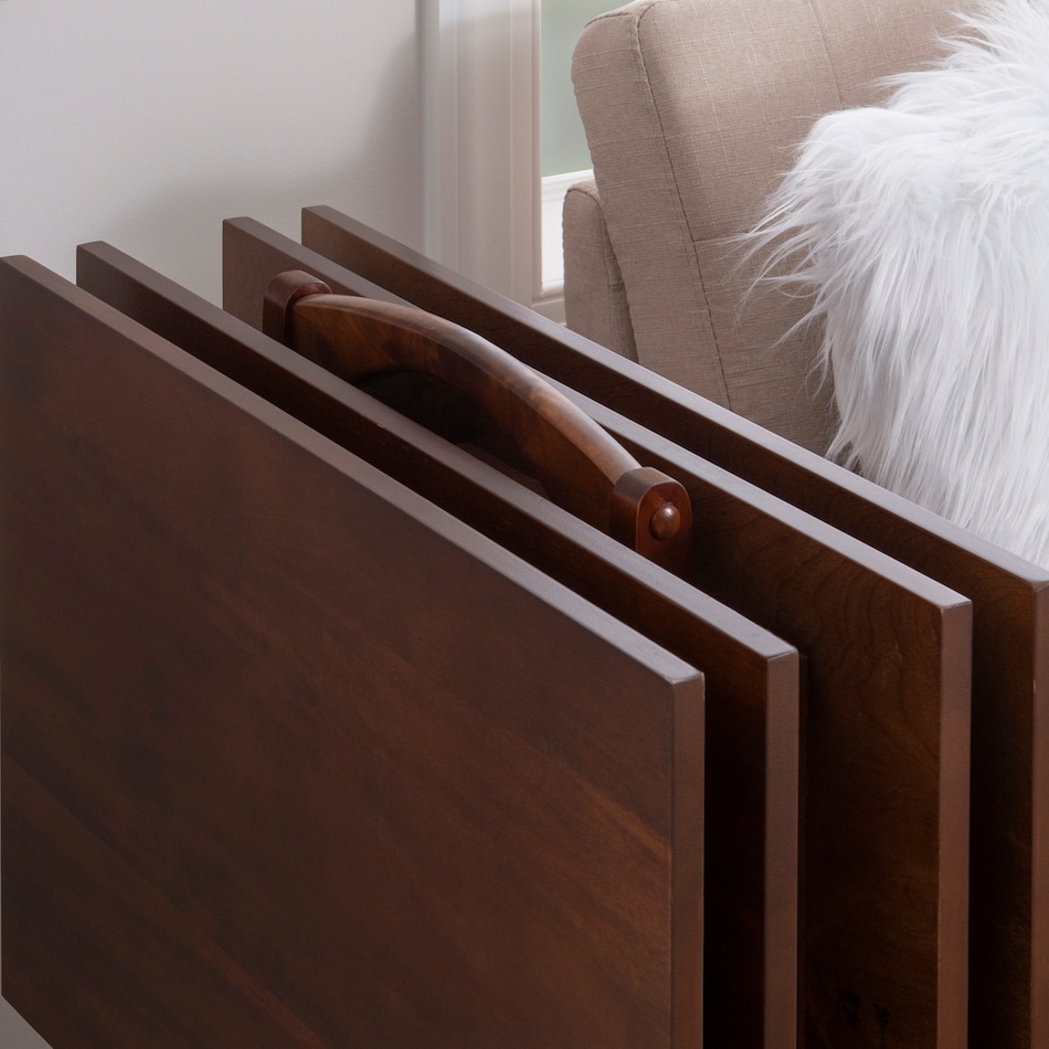 lino brown chairside table tan  