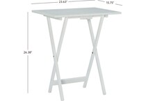 lino white chairside table tan  