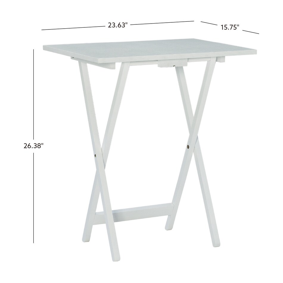 lino white chairside table tan  
