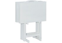 lino white chairside table tan  