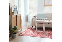 lino white chairside table tan  
