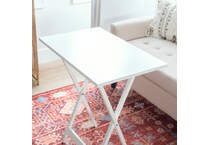 lino white chairside table tan  