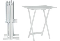 lino white chairside table tan  