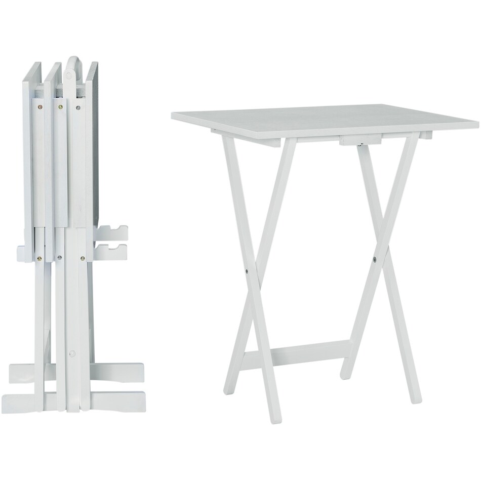 lino white chairside table tan  