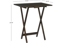 linon grey brown chairside table tan  