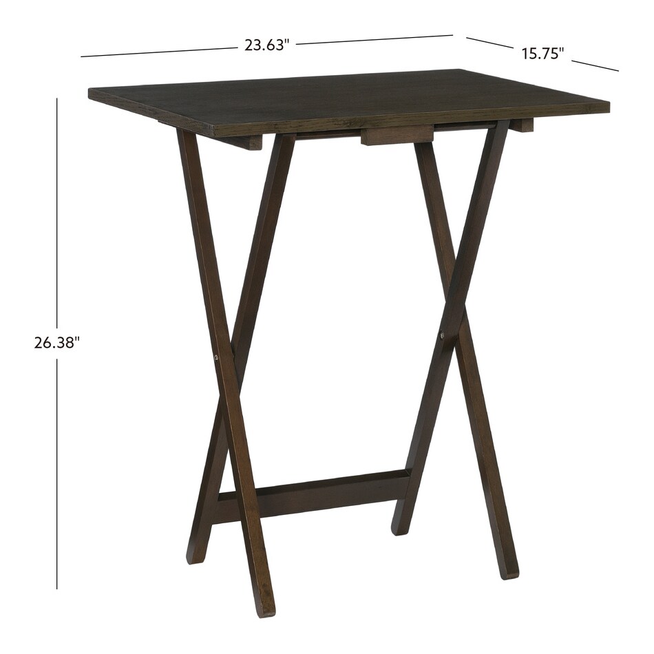 linon grey brown chairside table tan  
