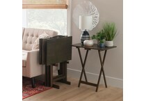 linon grey brown chairside table tan  