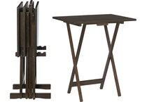 linon grey brown chairside table tan  