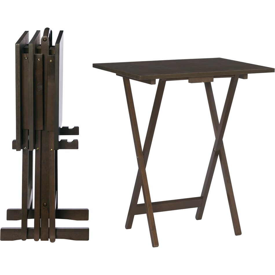 linon grey brown chairside table tan  