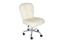 linon white desk chair fur  