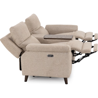 Nicole Power Headrest Reclining Console Loveseat