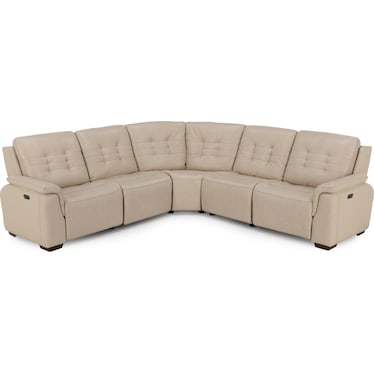 Nora 5-Pc. Leather Power Headrest Reclining Modular