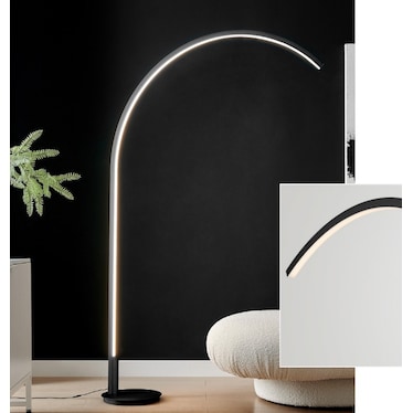 Black LED Arc Lamp 74.25"H